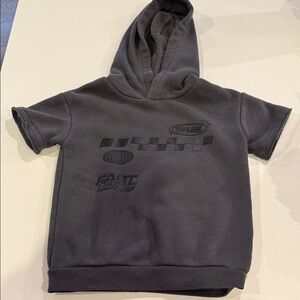 Kids Charcoal Hoodie with Racing Graphics